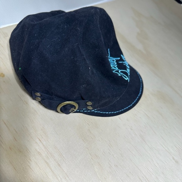 Harley Davidson Stitched Short Bill Hat Black Cap Biker Size Small Women’s VTG - Picture 3 of 8